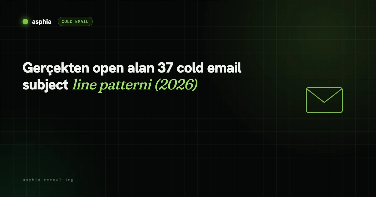 Açılma Getiren 37 Cold Email Subject Line Patterni (2026)