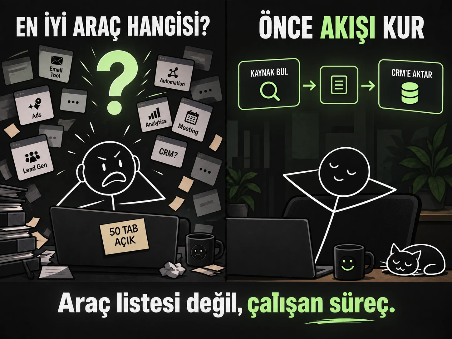 Premium çöp adam memi: araç listesinden önce çalışan GTM sürecini kur.